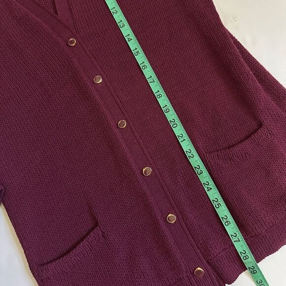 Vintage Marie St John Knit Burgundy 2 Piece Cardigan Pant Set - Picture 11 of 16